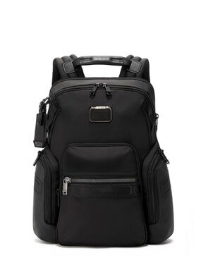 Tumi Black Men's Nylon Backpack with Multiple Front Pockets